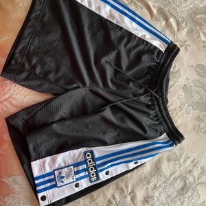 Adidas Black and White Jacket with Blue Stripes